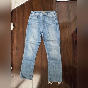 Mother Pixie Dazzler Ankle Fray Jeans